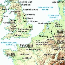 Map of northern Gaul in the Roman period